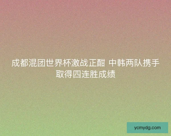 成都混团世界杯激战正酣 中韩两队携手取得四连胜成绩