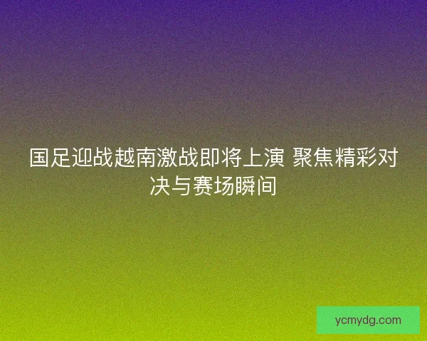 国足迎战越南激战即将上演 聚焦精彩对决与赛场瞬间